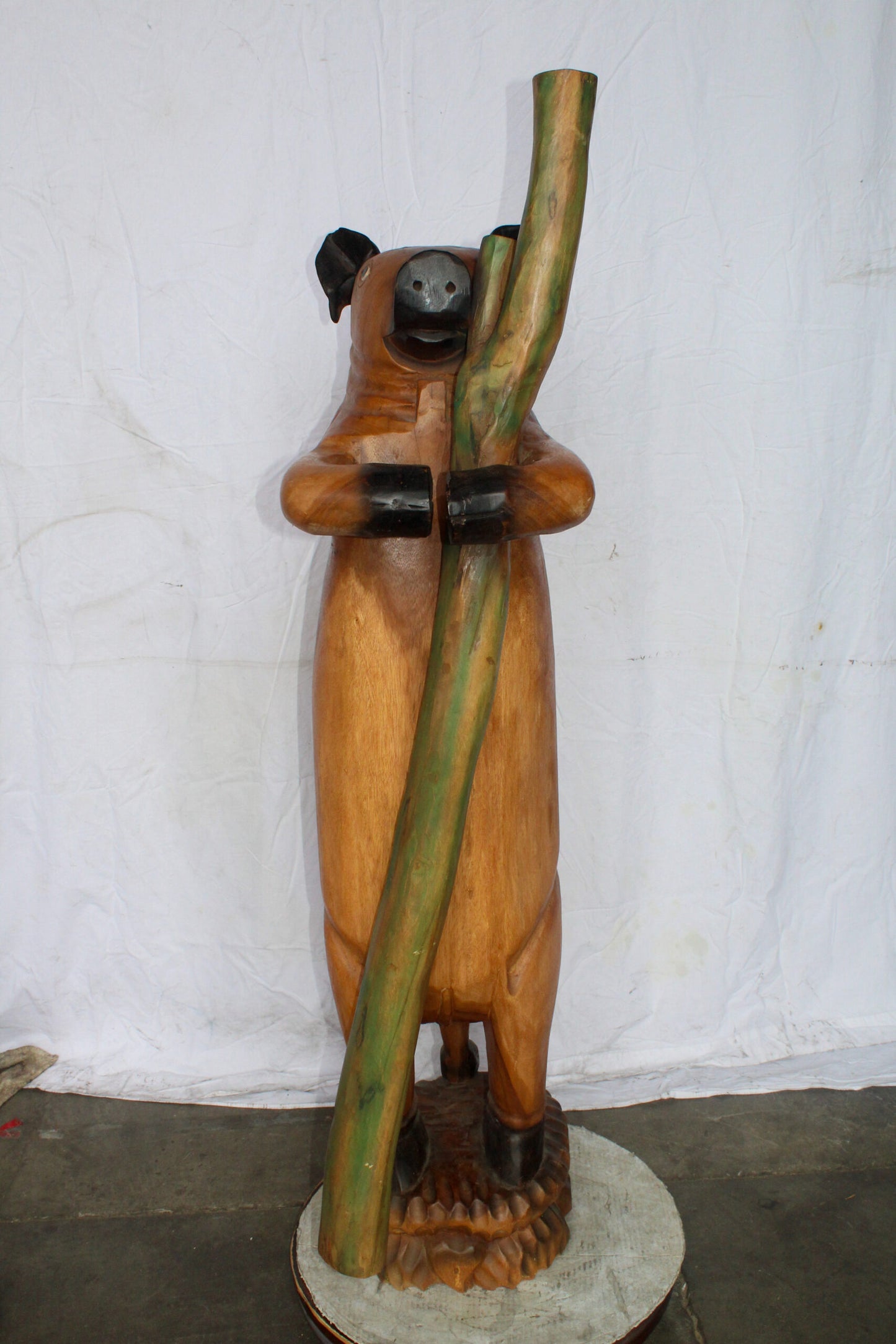 Wooden Giant Standing Pig Statue 25" x 16" x 65"H