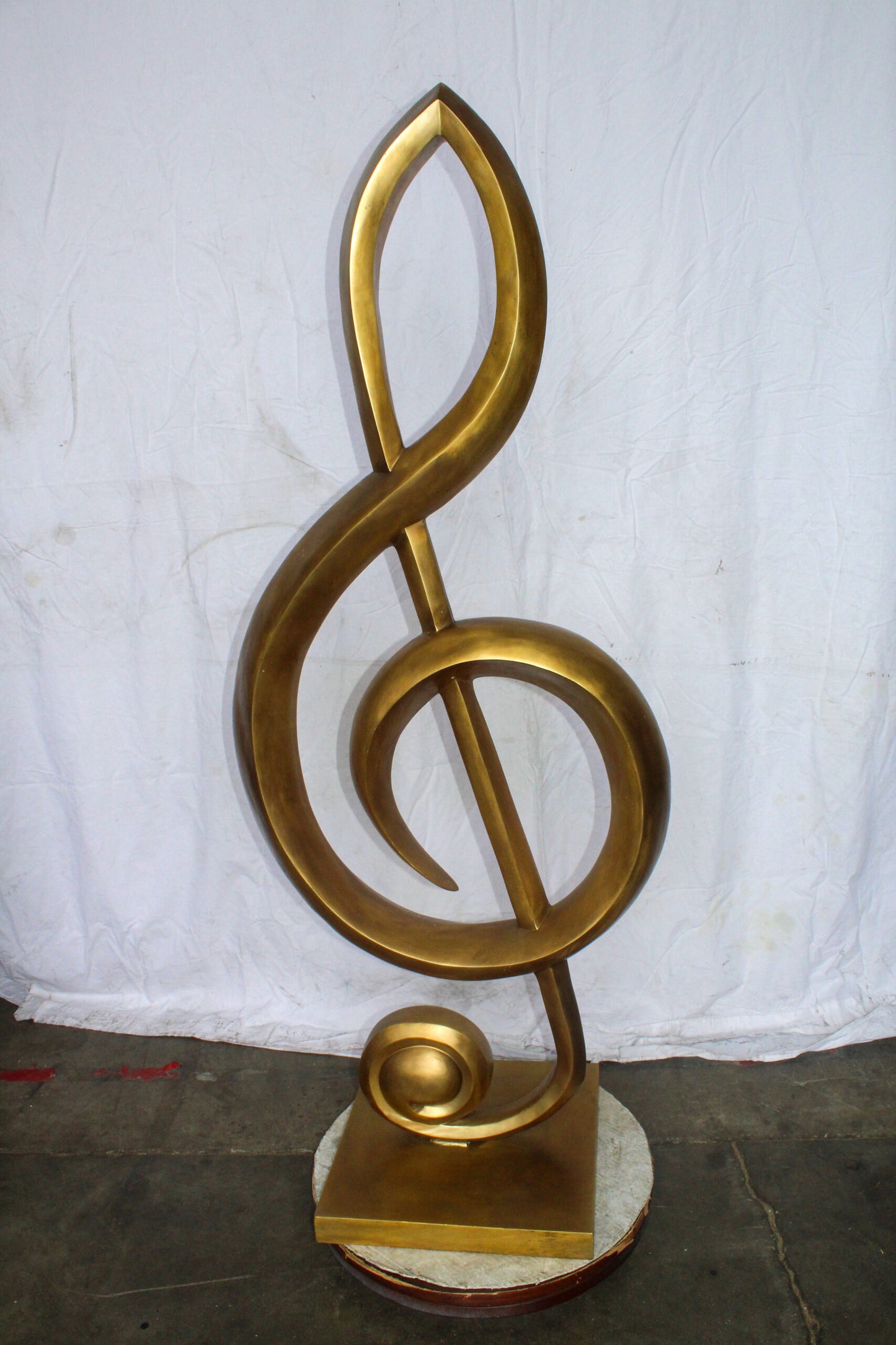 Treble Clef Music Note Giant Bronze Statue Gold Finish 27" x 18" x 67"H