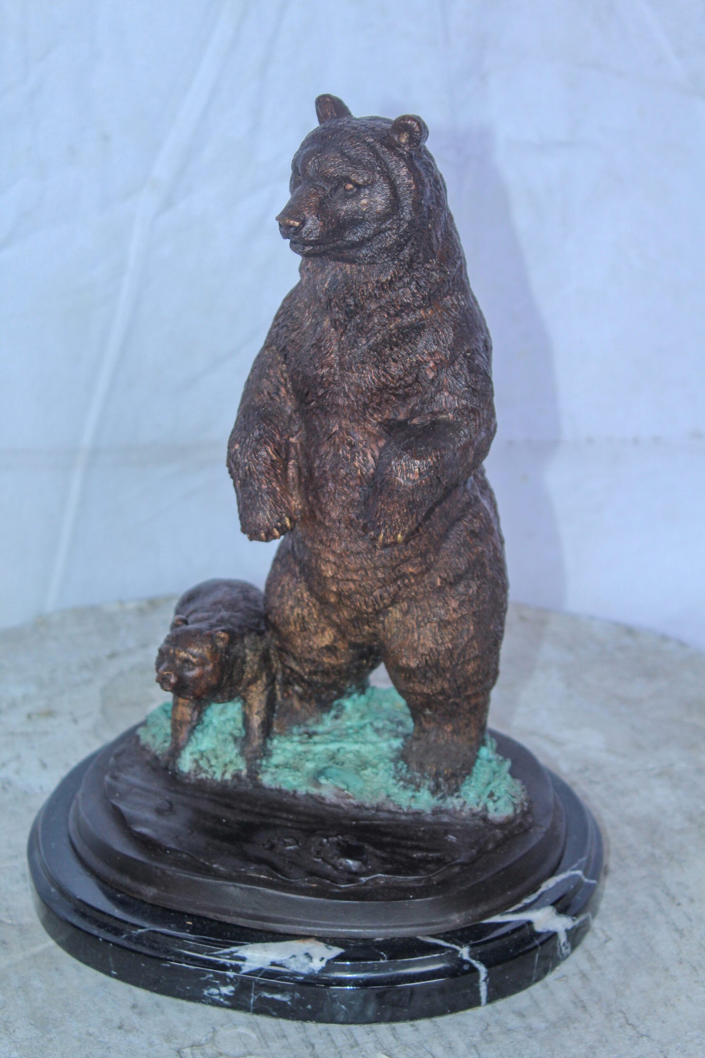 Bronze Cub And Mama Bear Statue, Perfect Wildlife Decor for Home 10" x 8" x 13"H