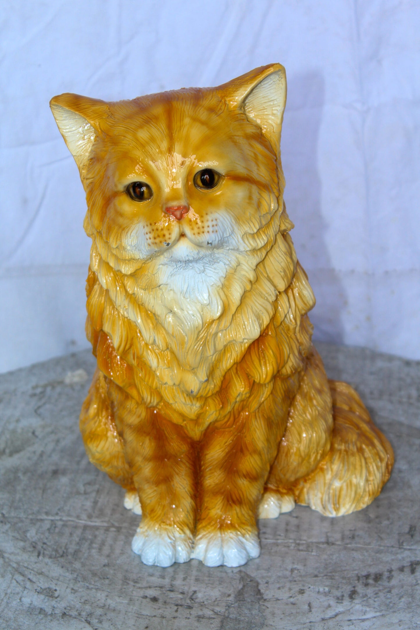 Vibrant Colored Cat Bronze Statue, Charming for Cat Lovers 12" x 10" x 14"H