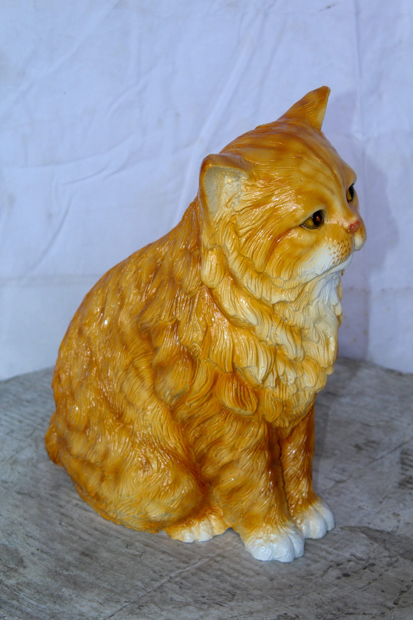 Vibrant Colored Cat Bronze Statue, Charming for Cat Lovers 12" x 10" x 14"H