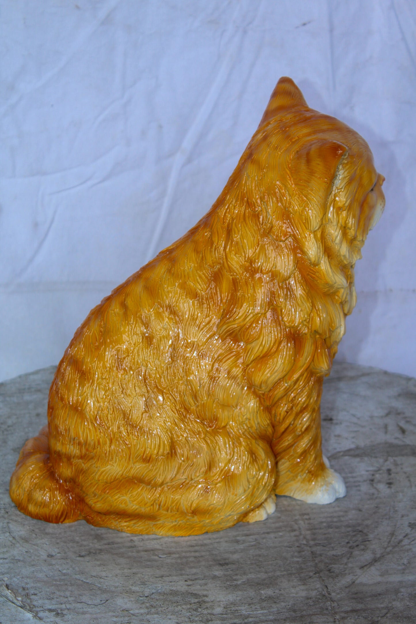 Vibrant Colored Cat Bronze Statue, Charming for Cat Lovers 12" x 10" x 14"H