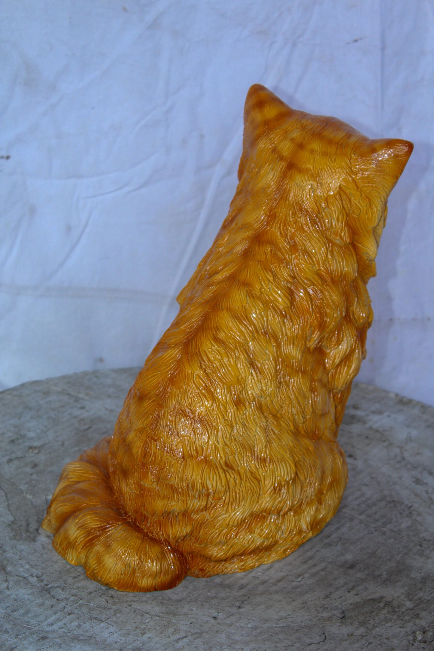 Vibrant Colored Cat Bronze Statue, Charming for Cat Lovers 12" x 10" x 14"H