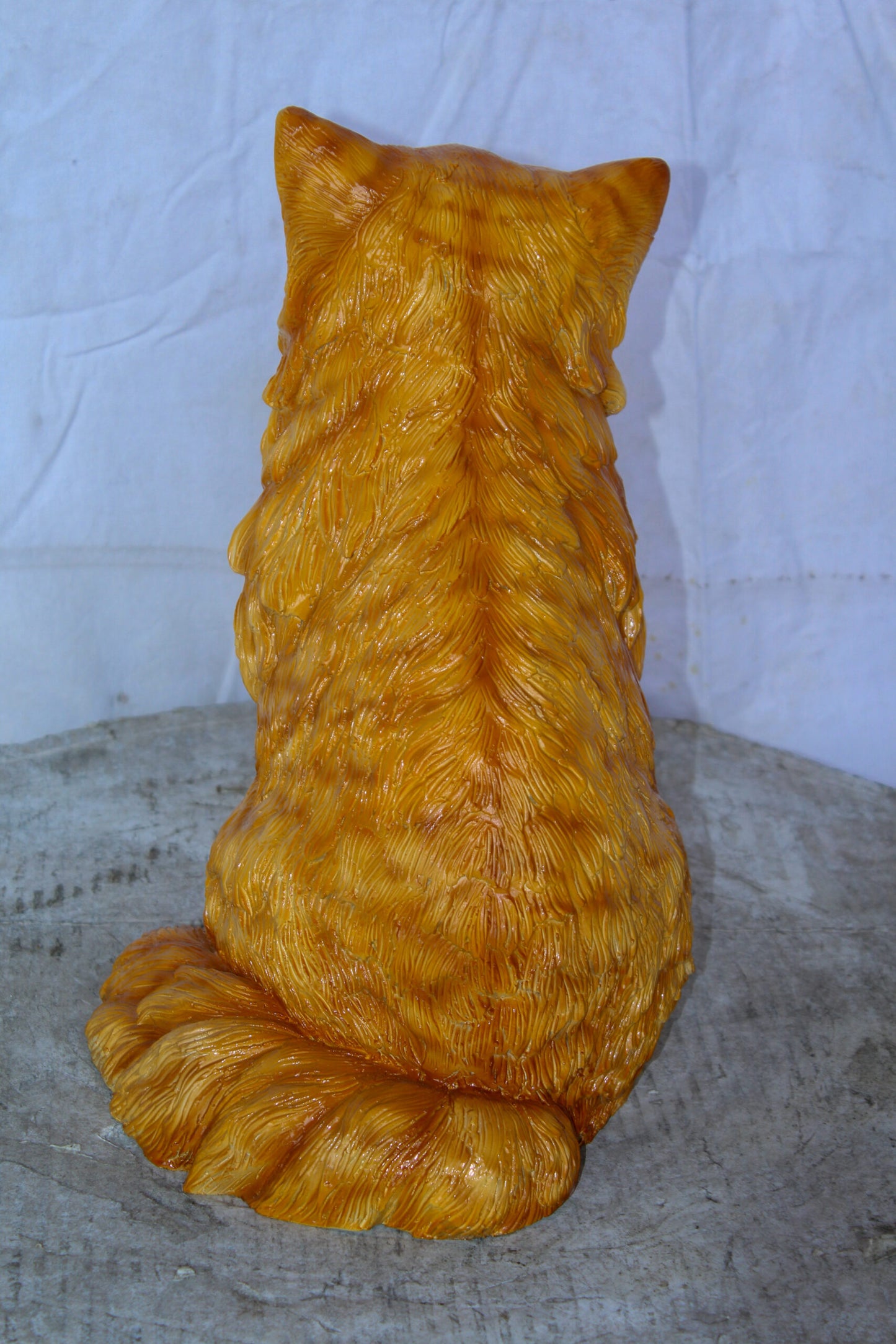 Vibrant Colored Cat Bronze Statue, Charming for Cat Lovers 12" x 10" x 14"H