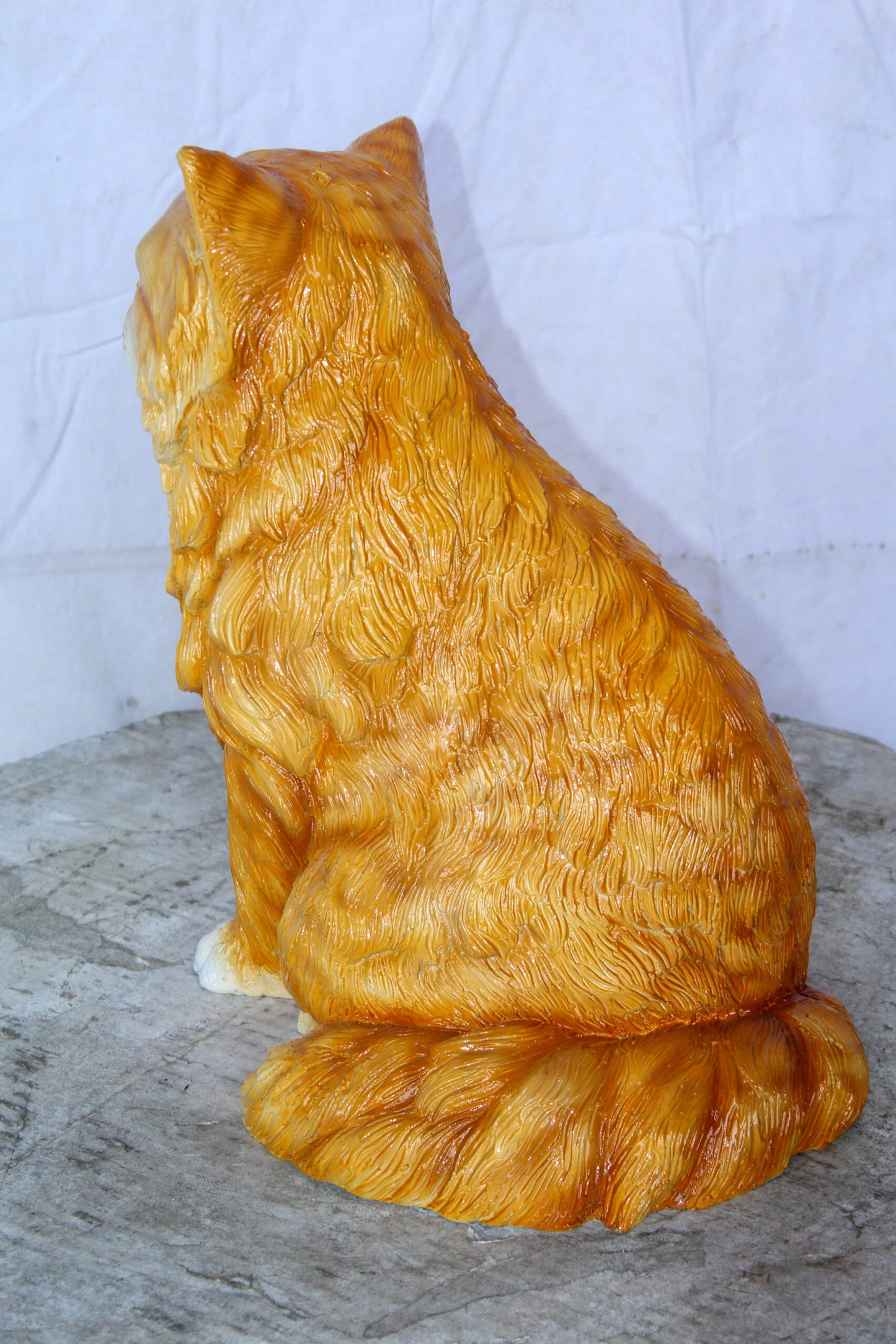 Vibrant Colored Cat Bronze Statue, Charming for Cat Lovers 12" x 10" x 14"H