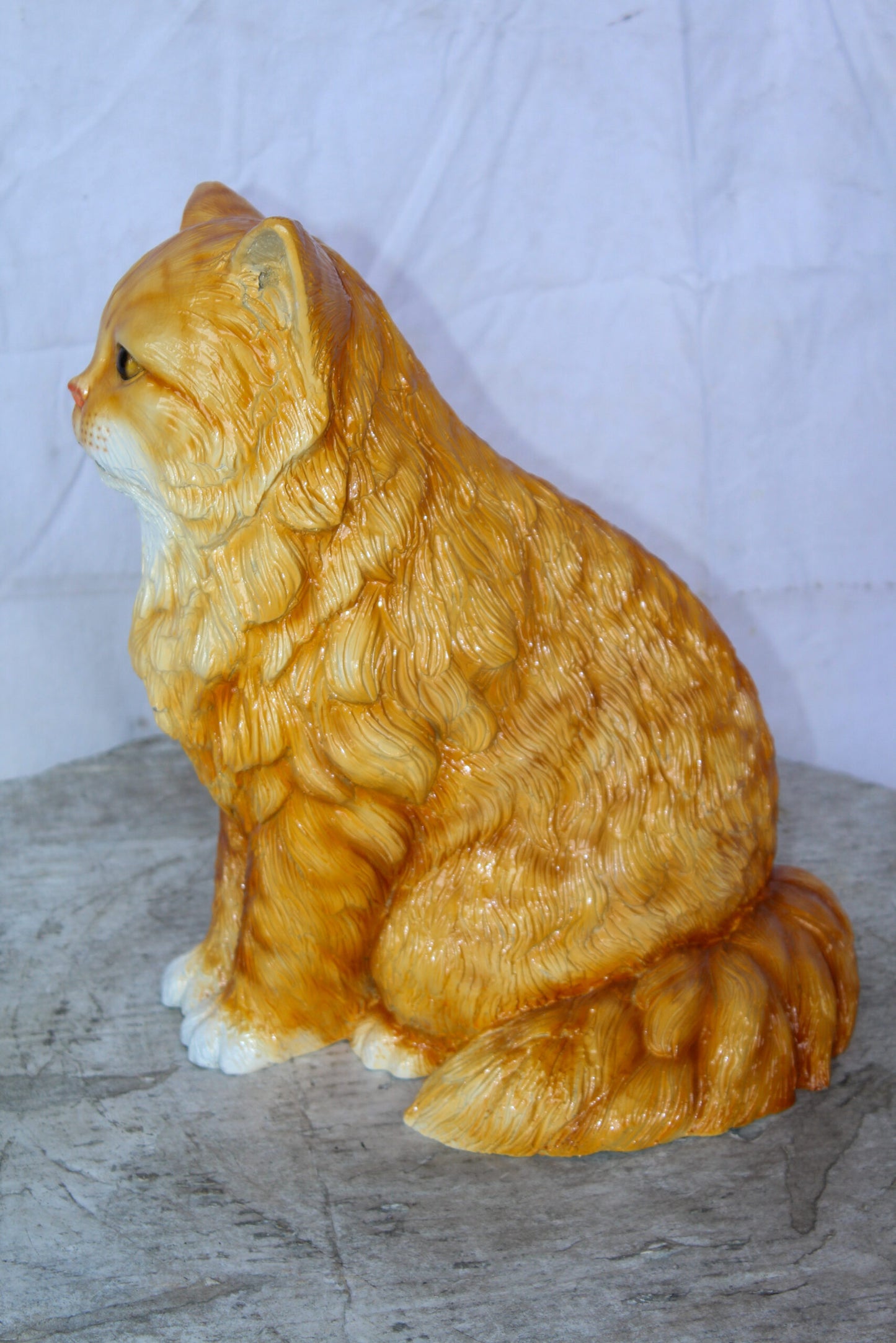 Vibrant Colored Cat Bronze Statue, Charming for Cat Lovers 12" x 10" x 14"H
