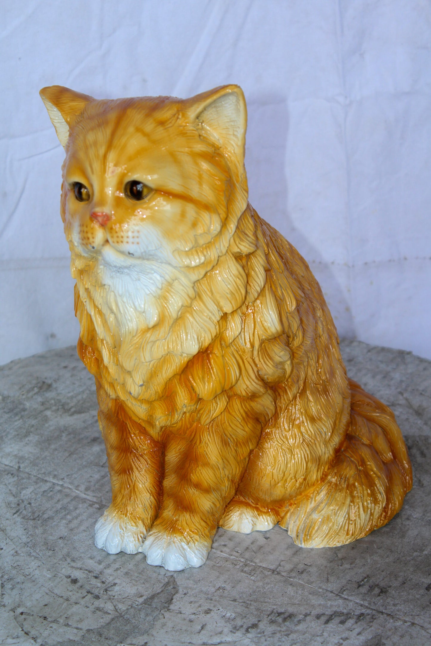 Vibrant Colored Cat Bronze Statue, Charming for Cat Lovers 12" x 10" x 14"H