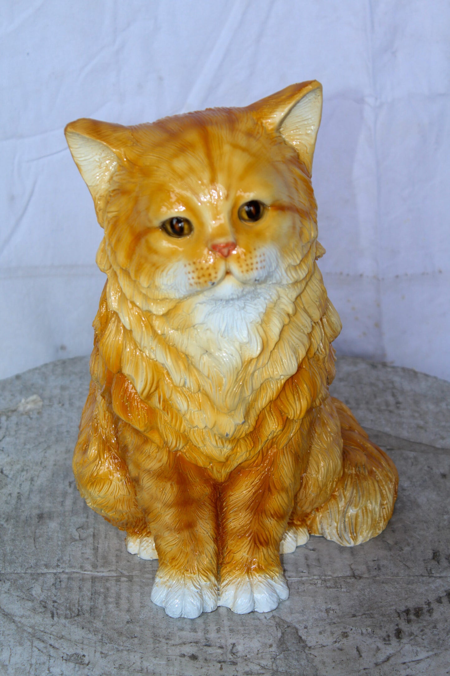 Vibrant Colored Cat Bronze Statue, Charming for Cat Lovers 12" x 10" x 14"H