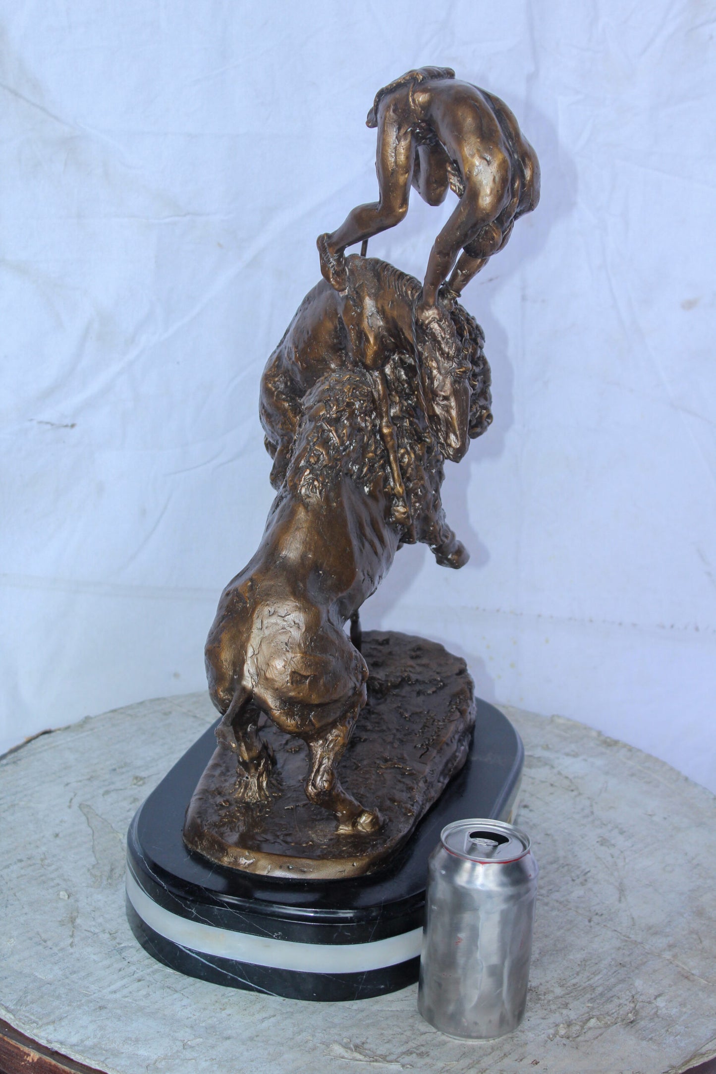 Buffalo Horse Remington Replica Bronze Statue 15" x 9" x 22"H