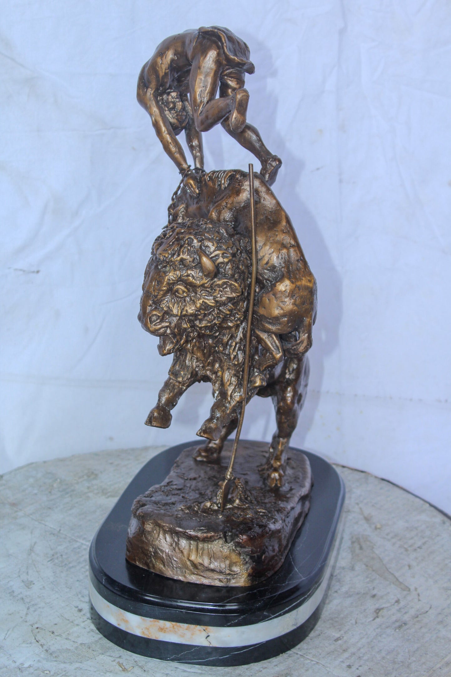 Buffalo Horse Remington Replica Bronze Statue 15" x 9" x 22"H