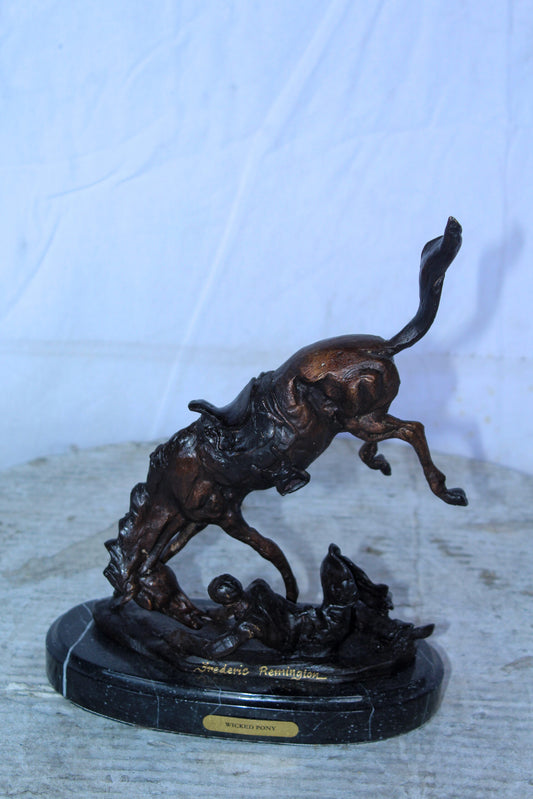Wicked Pony by Remington Bronze Statue Replica, Western Decor 9" x 3" x 10"H