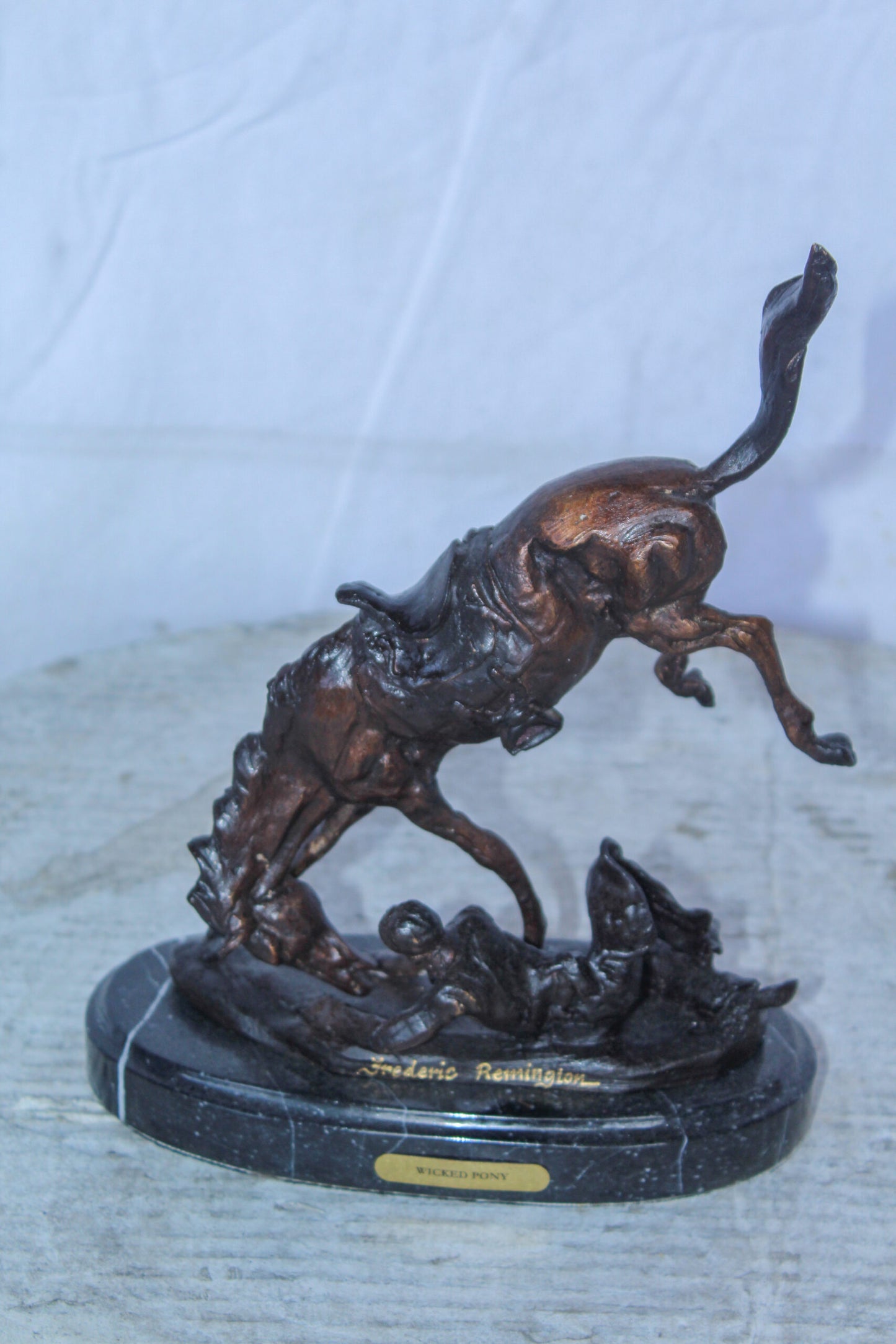 Wicked Pony by Remington Bronze Statue Replica, Western Decor 9" x 3" x 10"H