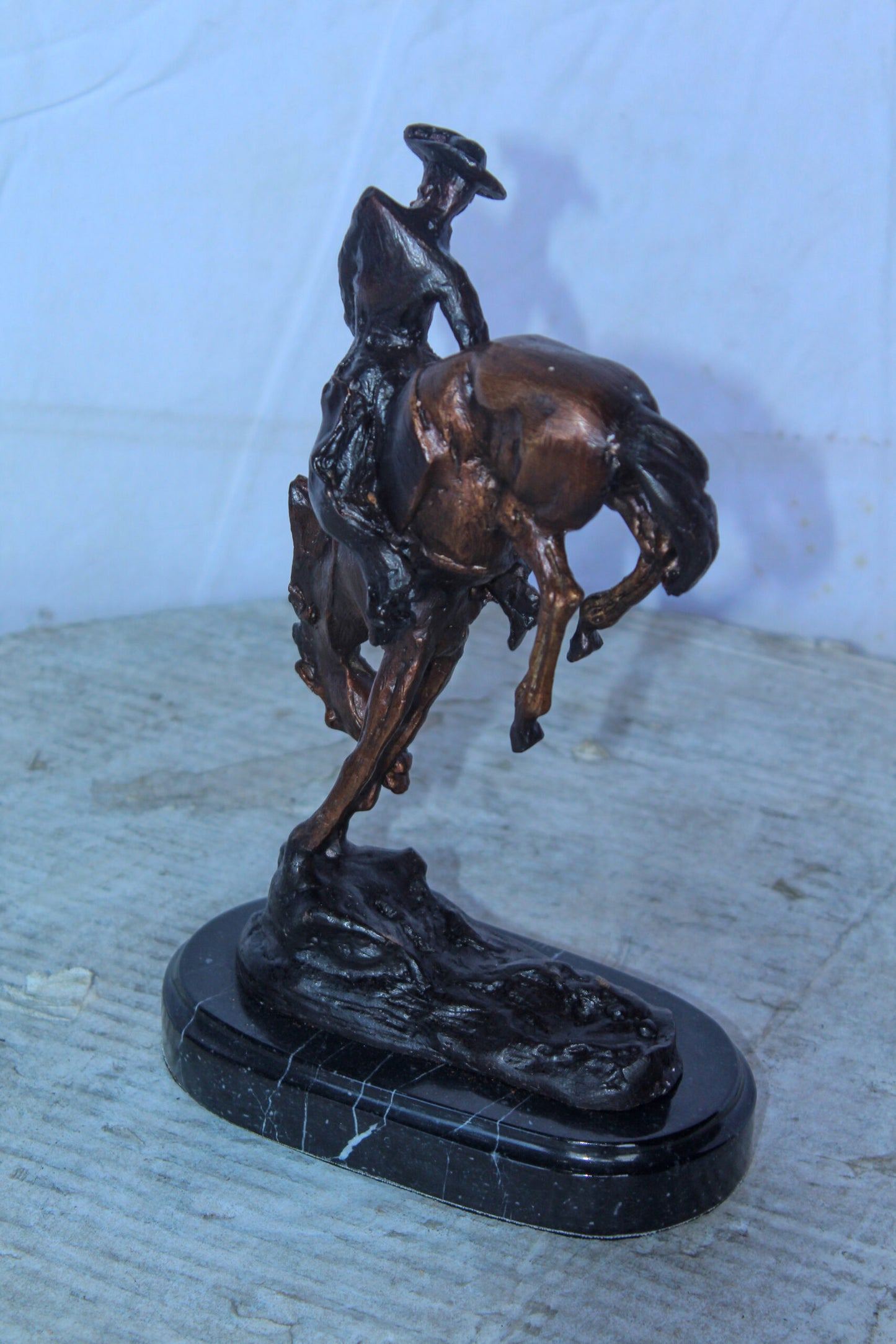 Outlaw by Remington Bronze Statue Replica, Western Decor 7" x 3" x 10"H