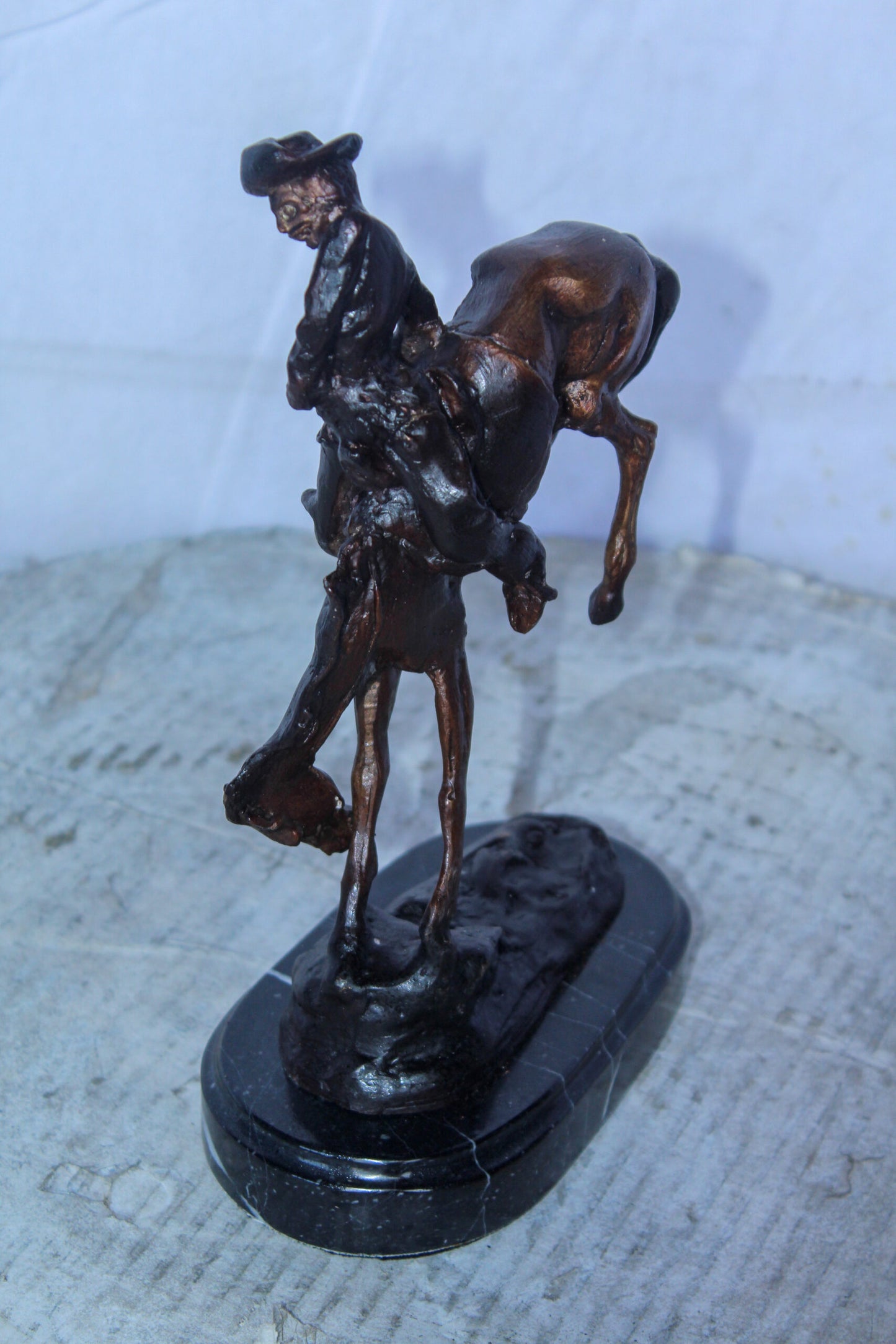 Outlaw by Remington Bronze Statue Replica, Western Decor 7" x 3" x 10"H