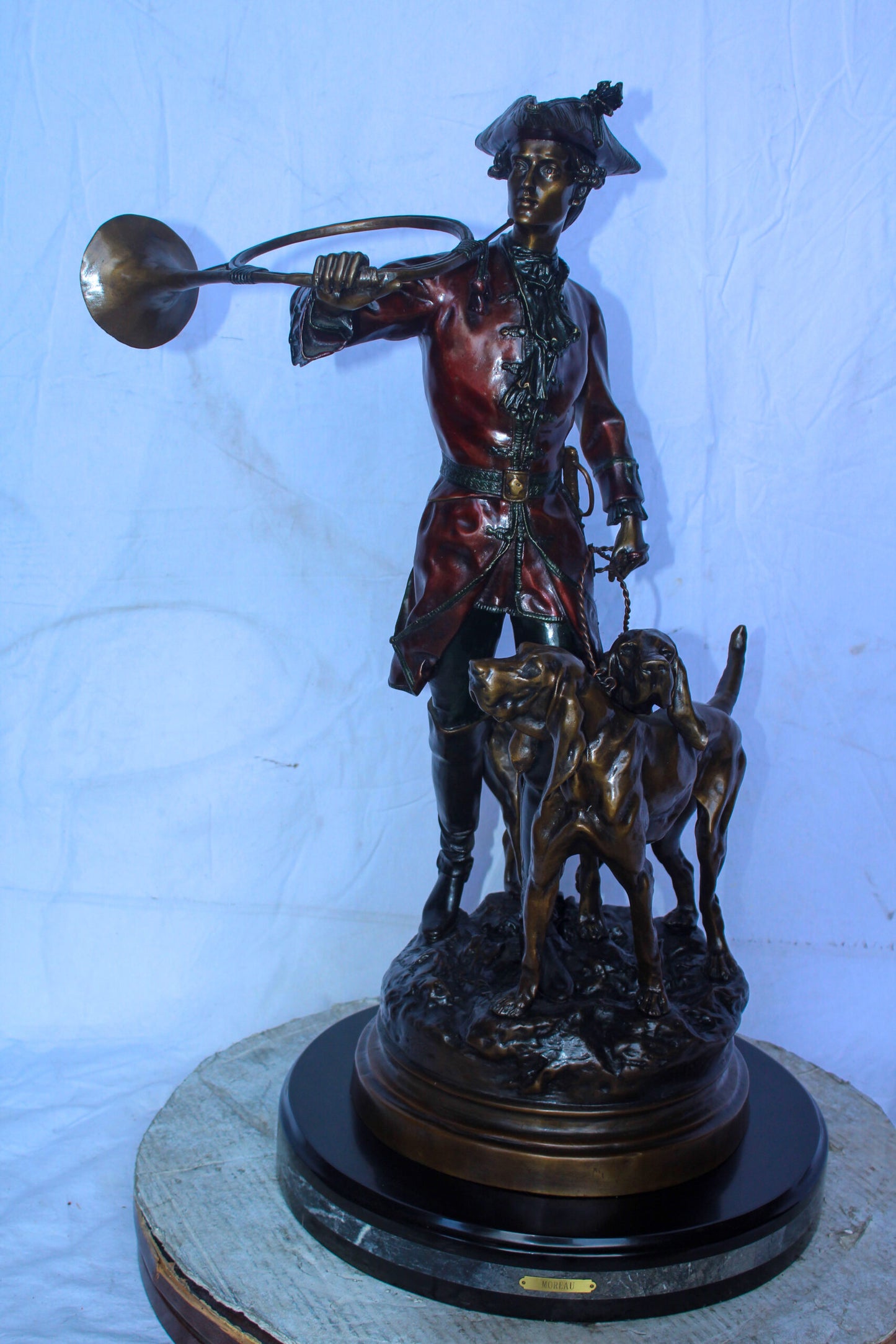 Hippolyte Moreau and Prosper Lecourtier Bronze Statue Replica 18" x 16" x 33"H