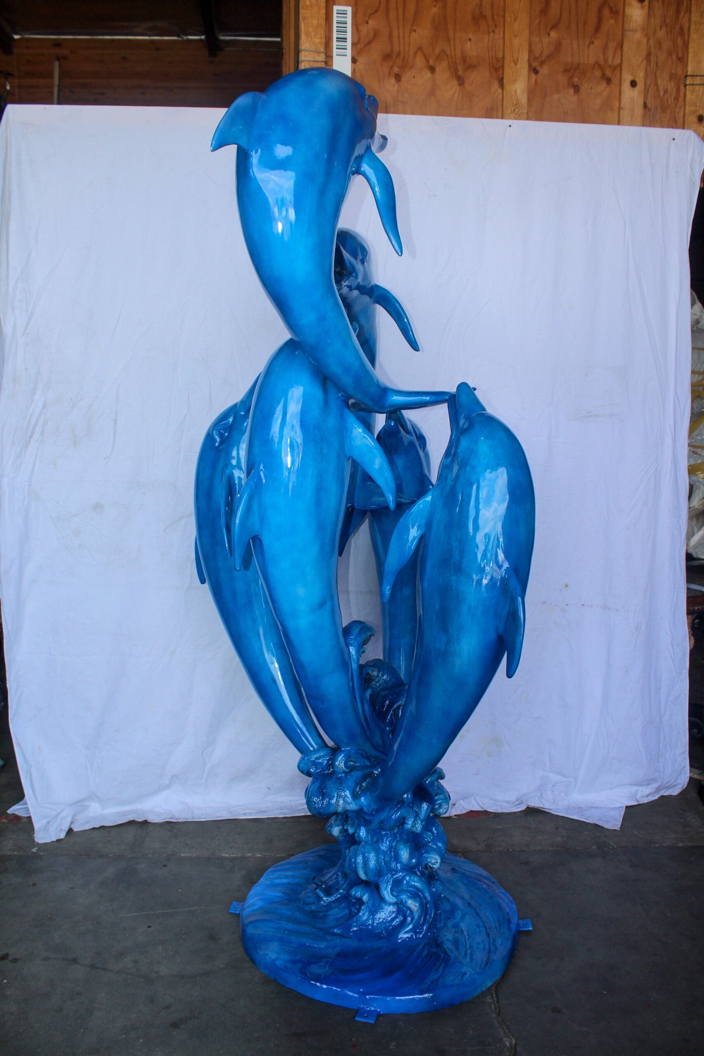 Giant and Impressive Bronze Fountain with Six Dolphins 65" x 45" x 92"H