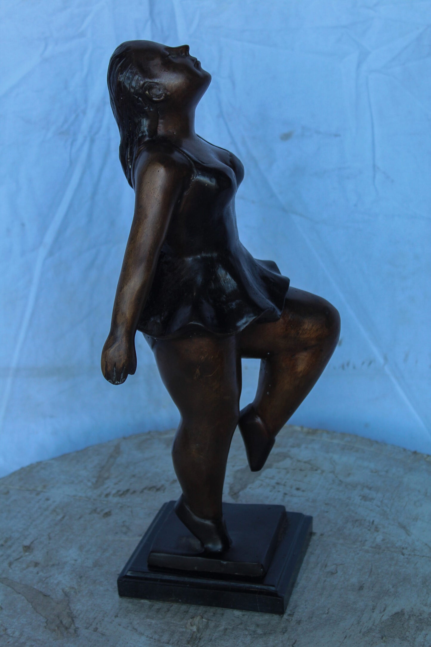 Botero Replica Heavy Ballerina Dancer Bronze Statue, Elegant Art 10" x 6" x 19"H