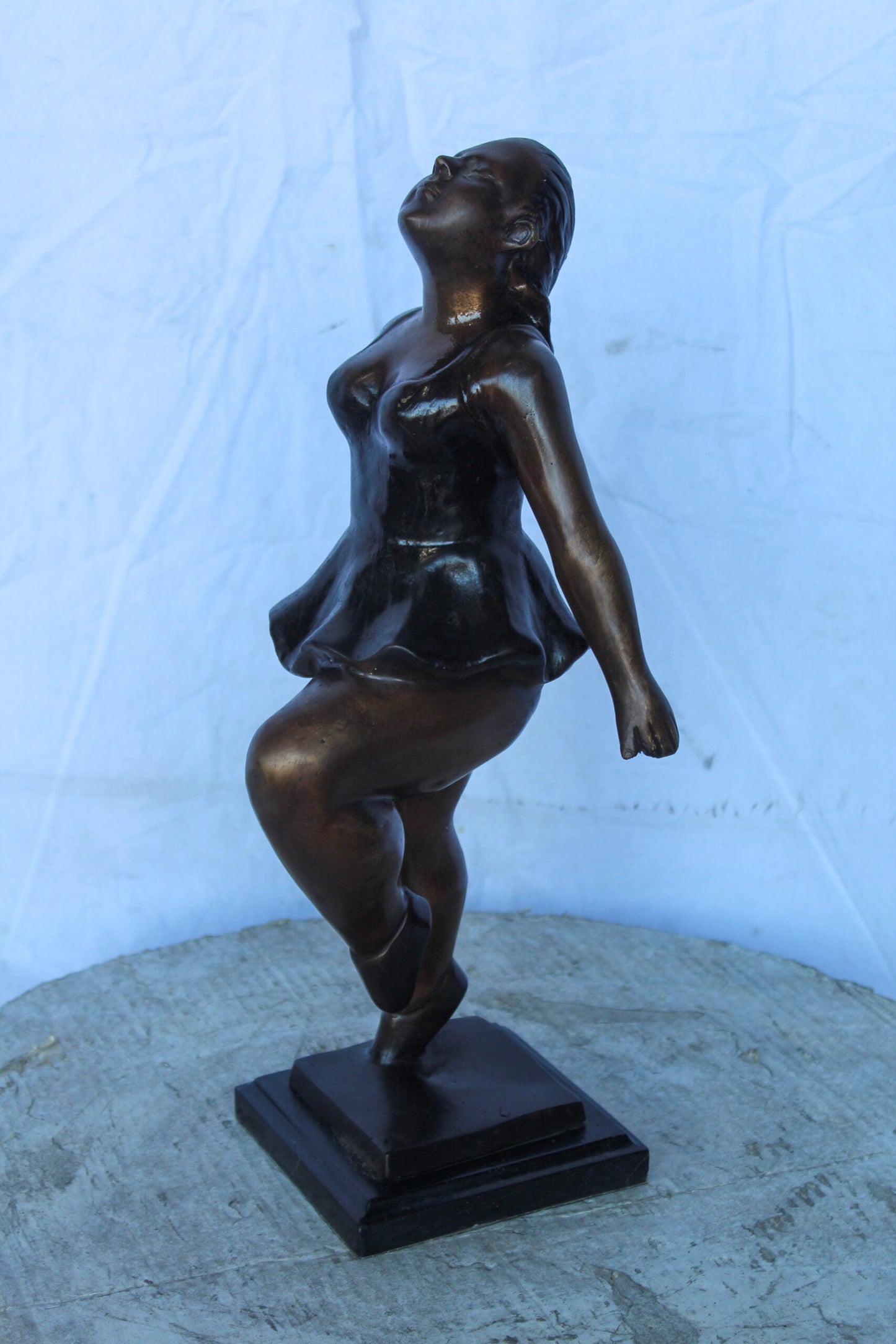 Botero Replica Heavy Ballerina Dancer Bronze Statue, Elegant Art 10" x 6" x 19"H