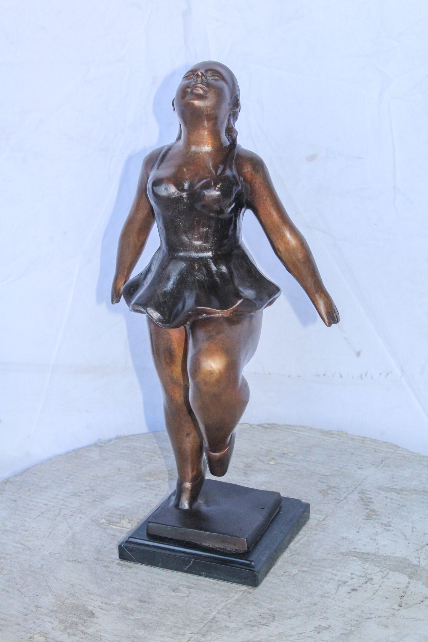 Botero Replica Heavy Ballerina Dancer Bronze Statue, Elegant Art 10" x 6" x 19"H