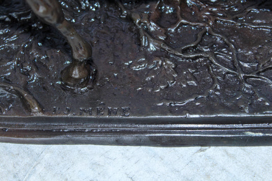 Pierre Jules Mene Replica of Standing Horse Bronze Statue 14" x 5" x 10"H