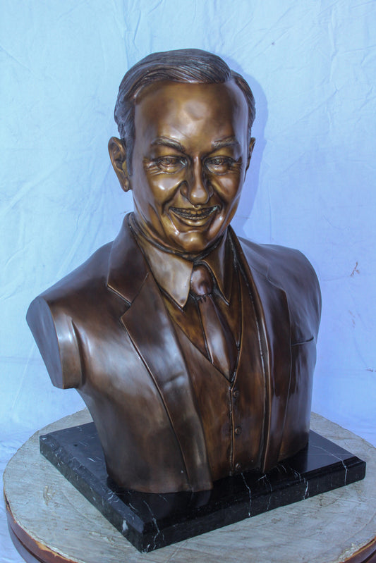 Bust of Unknown Man Bronze Statue, Intriguing Historical Art 16" x 13" x 26"H