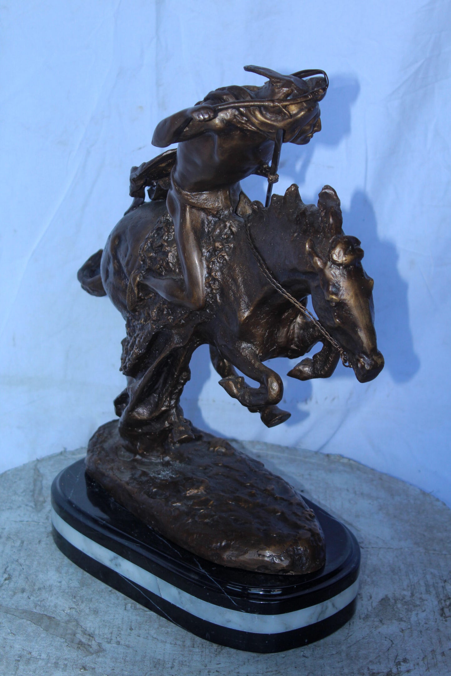 Cheyenne Bronze Statue, A Remington Replica, Iconic Western Art 23" x 9" x 20"H