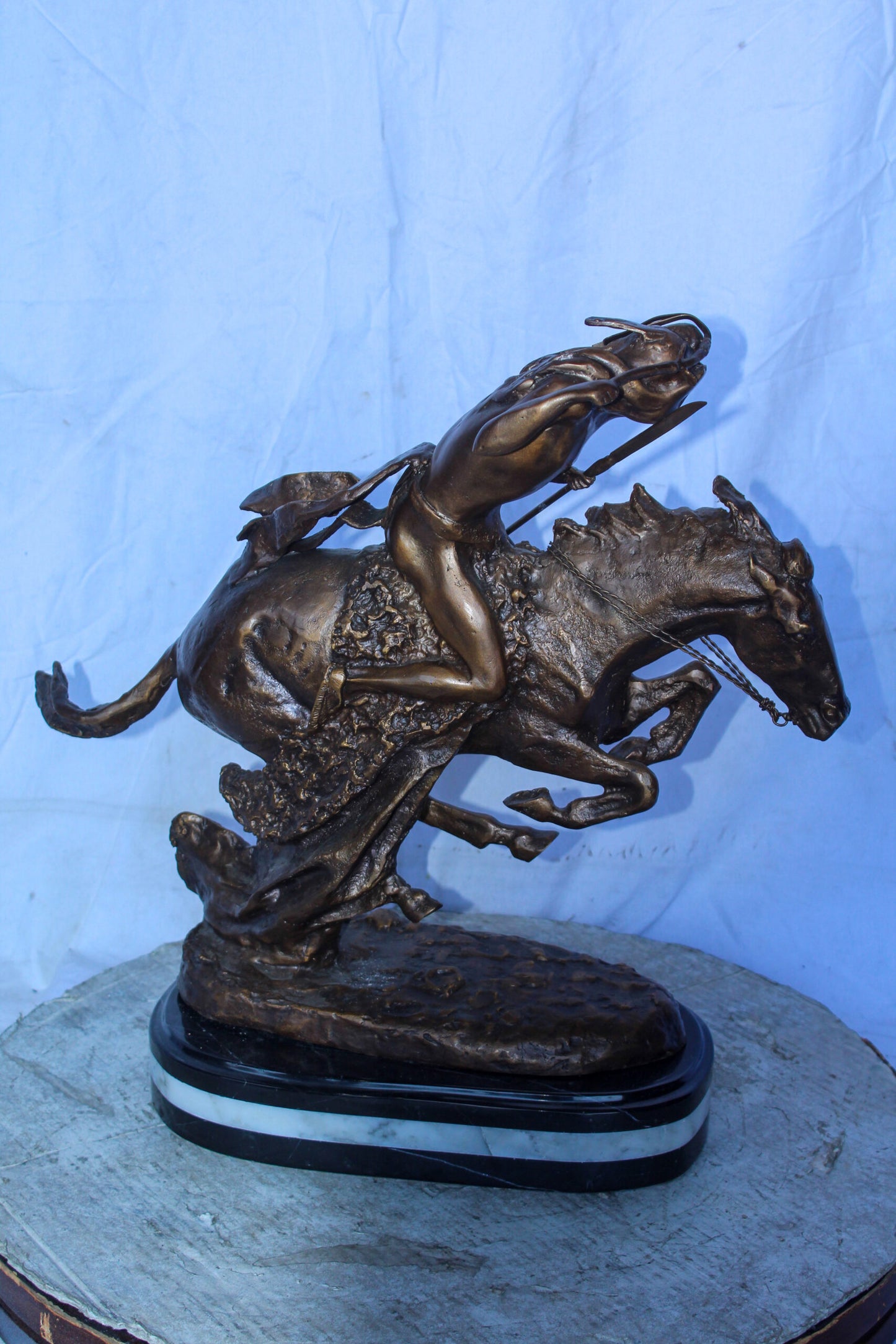 Cheyenne Bronze Statue, A Remington Replica, Iconic Western Art 23" x 9" x 20"H
