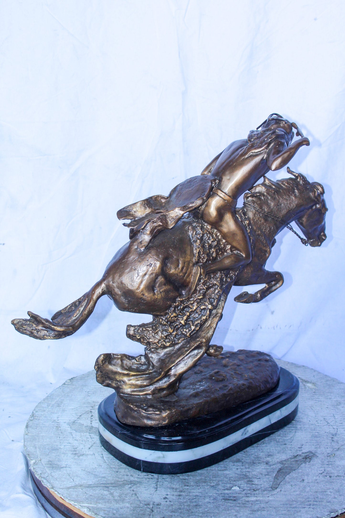 Cheyenne Bronze Statue, A Remington Replica, Iconic Western Art 23" x 9" x 20"H
