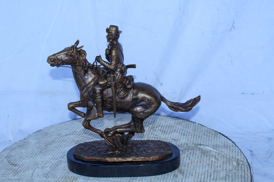 Trooper of the Plains Bronze Statue, A Remington Replica 10" x 5" x 13"H