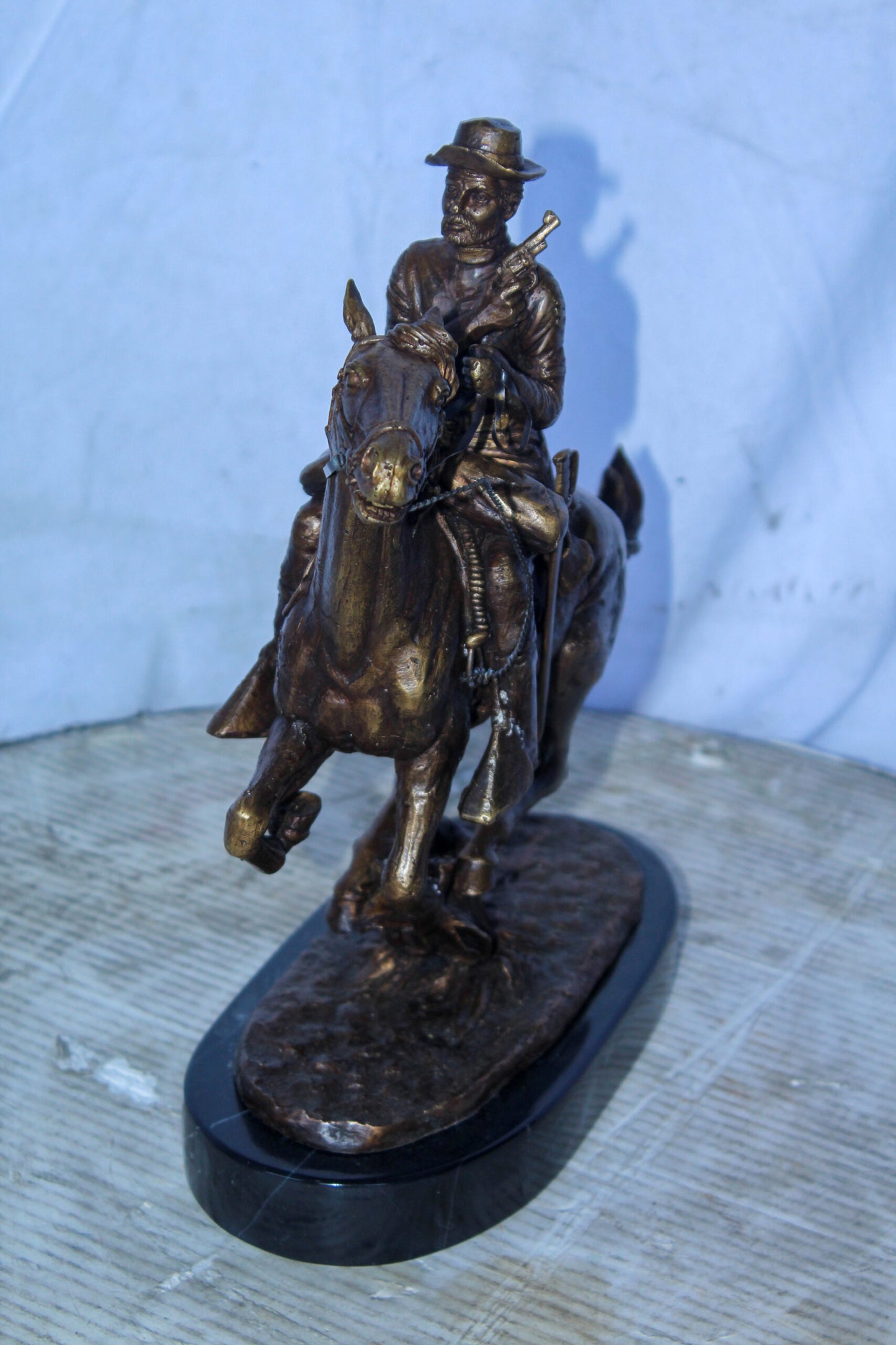Trooper of the Plains Bronze Statue, A Remington Replica 10" x 5" x 13"H