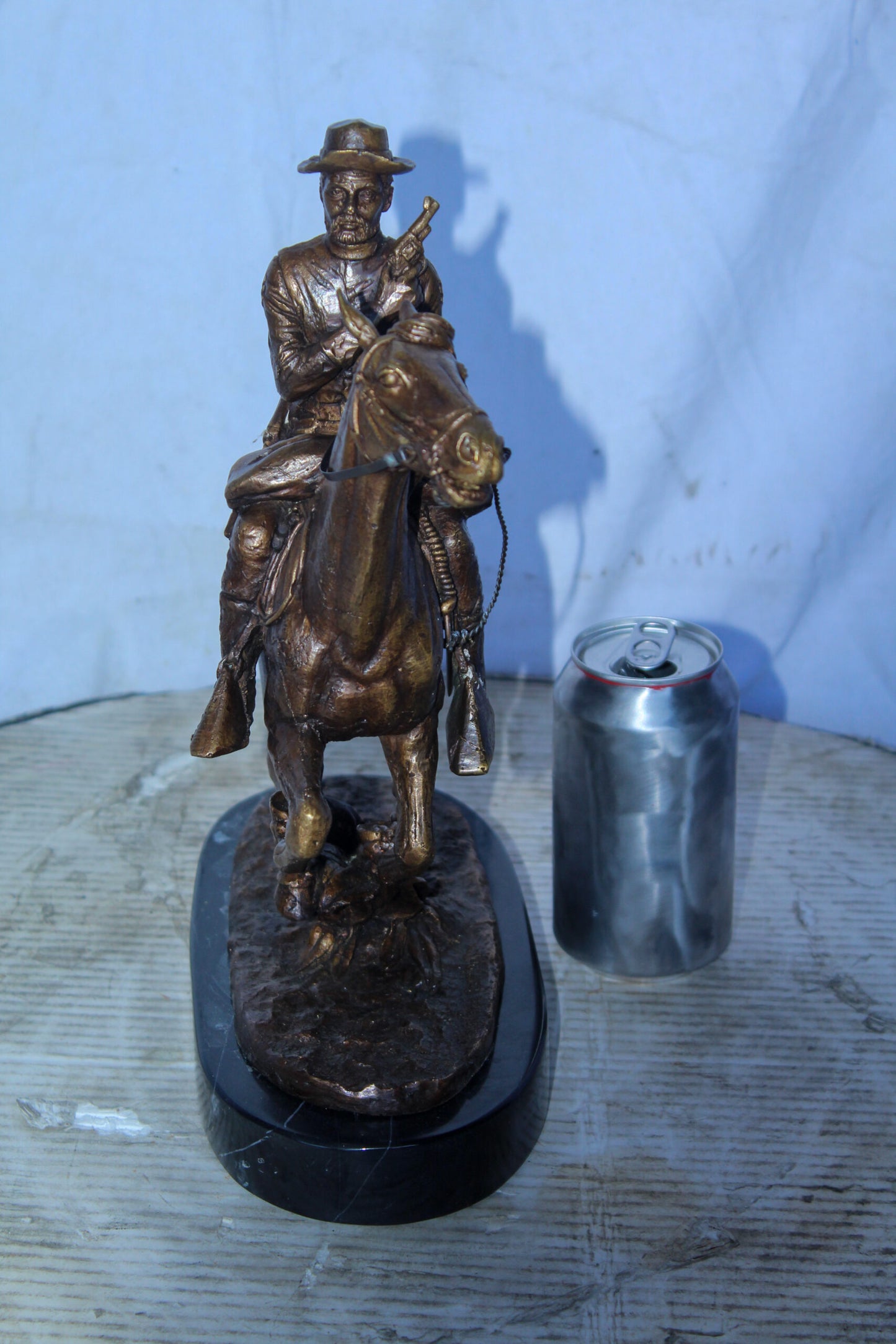 Trooper of the Plains Bronze Statue, A Remington Replica 10" x 5" x 13"H