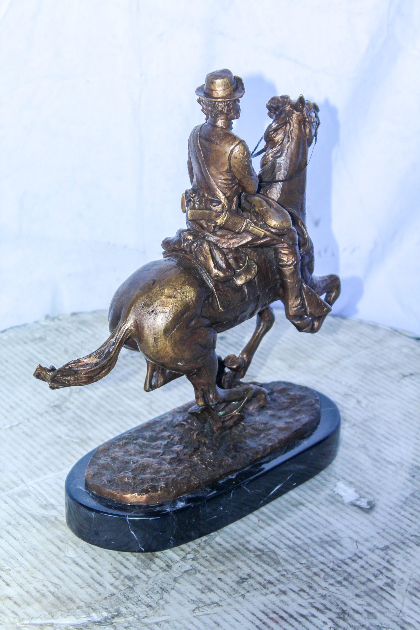 Trooper of the Plains Bronze Statue, A Remington Replica 10" x 5" x 13"H