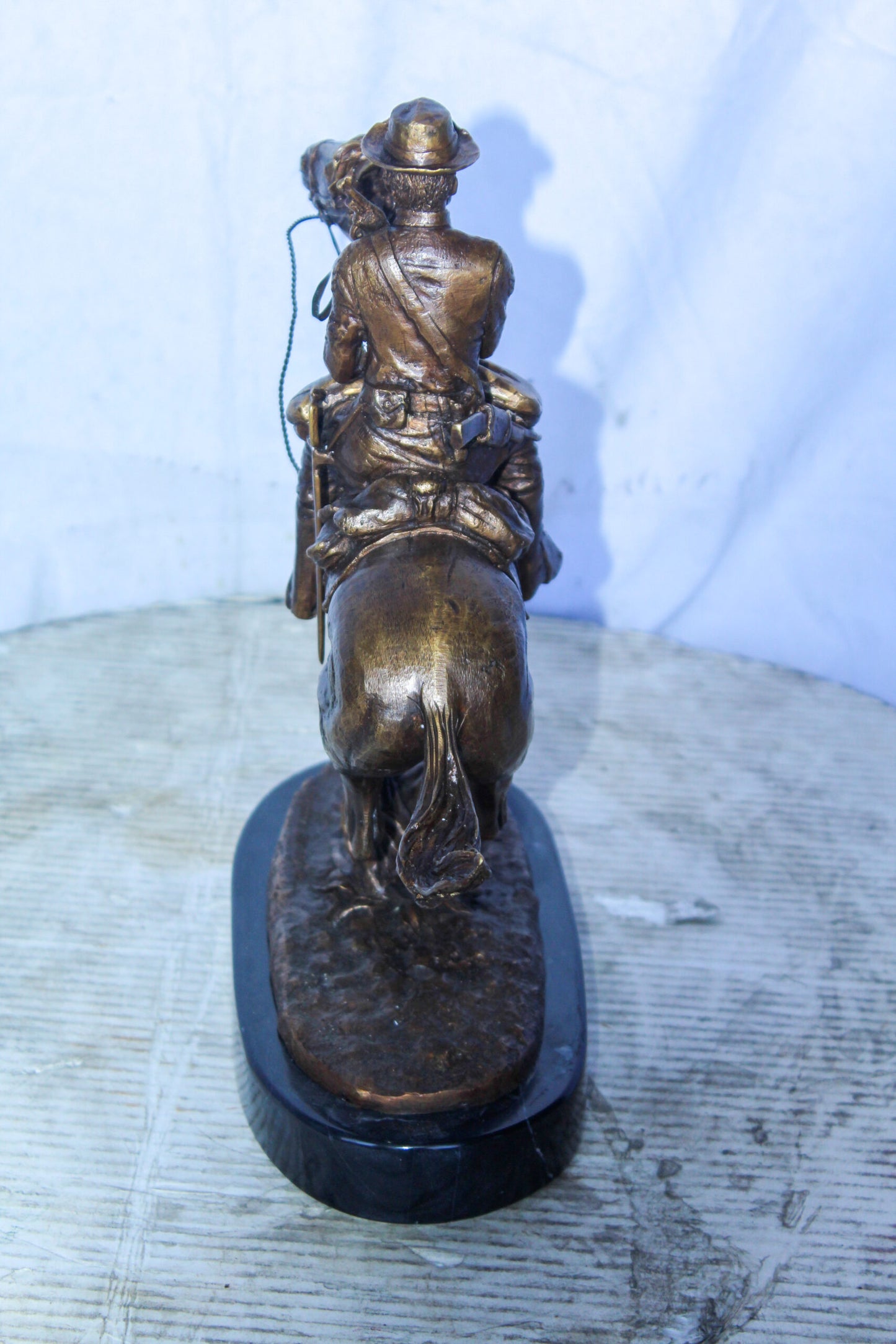 Trooper of the Plains Bronze Statue, A Remington Replica 10" x 5" x 13"H