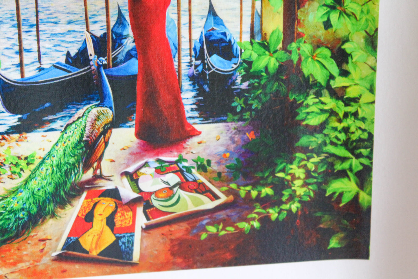 Orlando Quevedo Venetian Lady in Red Giclee Original Painting, 24"x20"