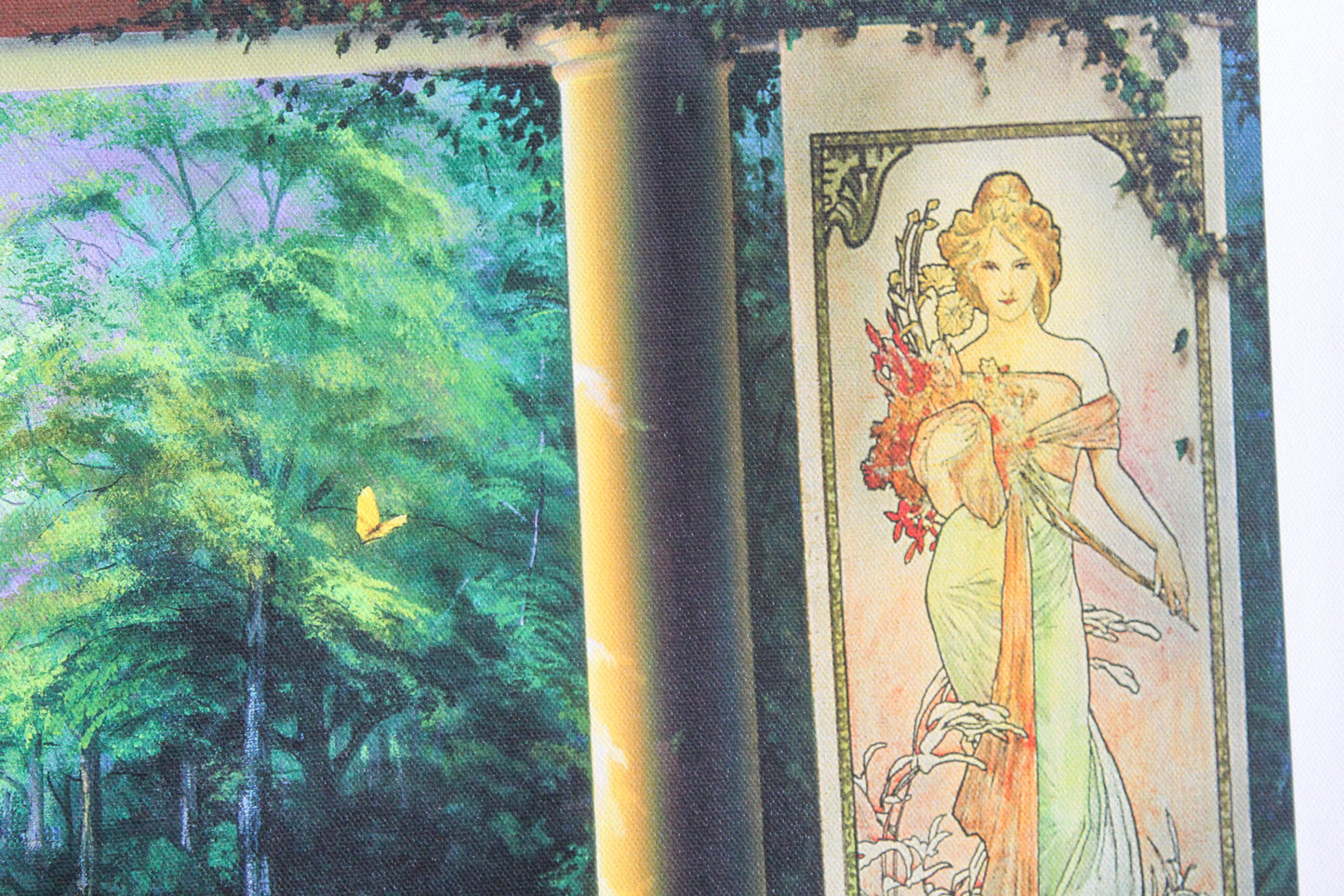 Paradise by Orlando Quevedo Garden Terrace Scene With Swans and Pillars, 30"x21"