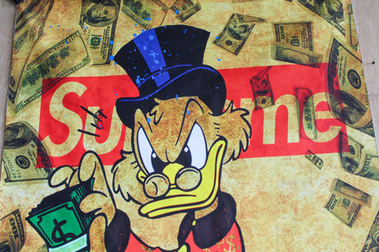 Pop Art Scrooge McDuck Supreme Money Painting Street Style, 46"x71"