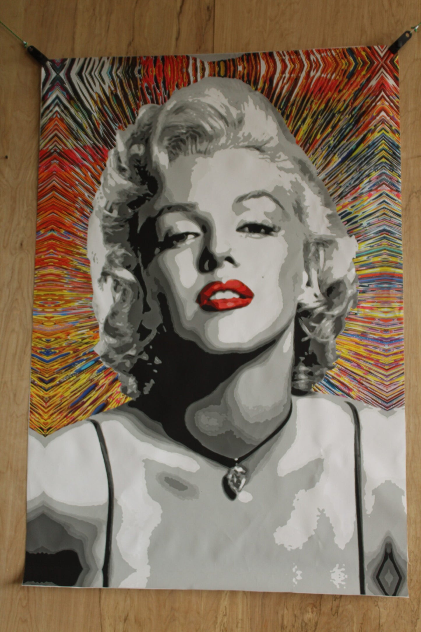 Marilyn Monroe Pop Art on Unstretched Giant Size Canvas, 44"x64"