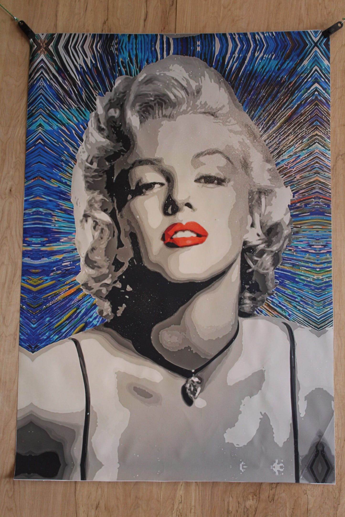 Giant Unstretched Canvas of Marilyn Monroe Pop Art, 63"x44"