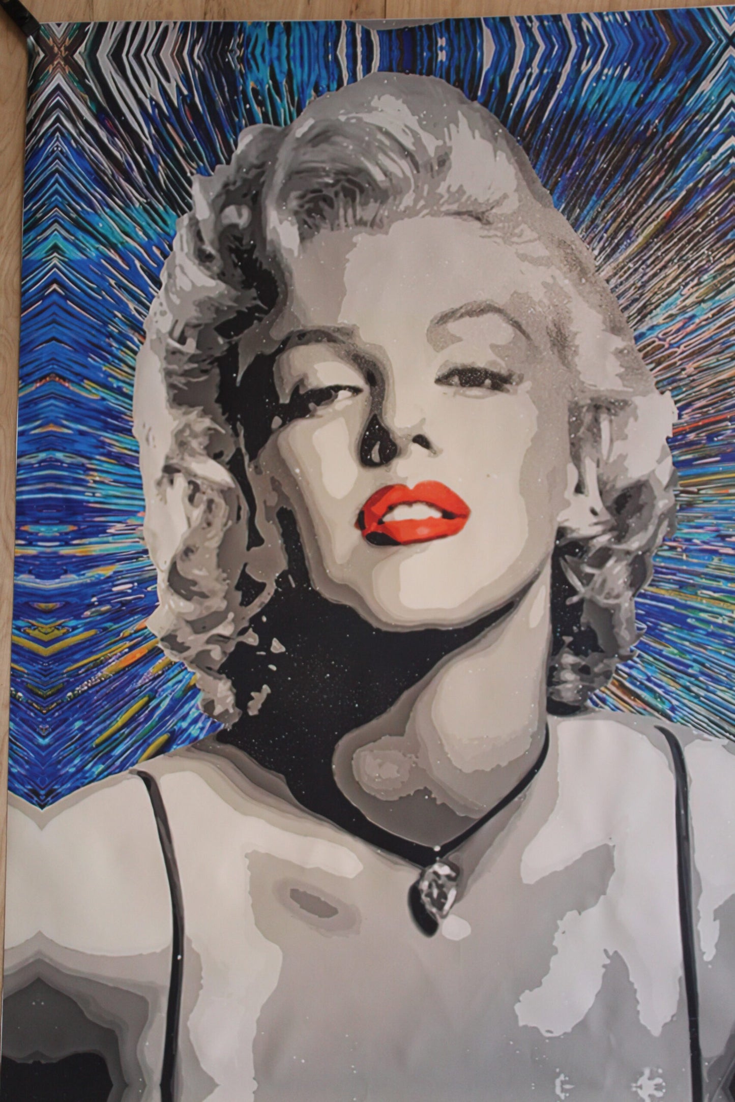 Giant Unstretched Canvas of Marilyn Monroe Pop Art, 63"x44"