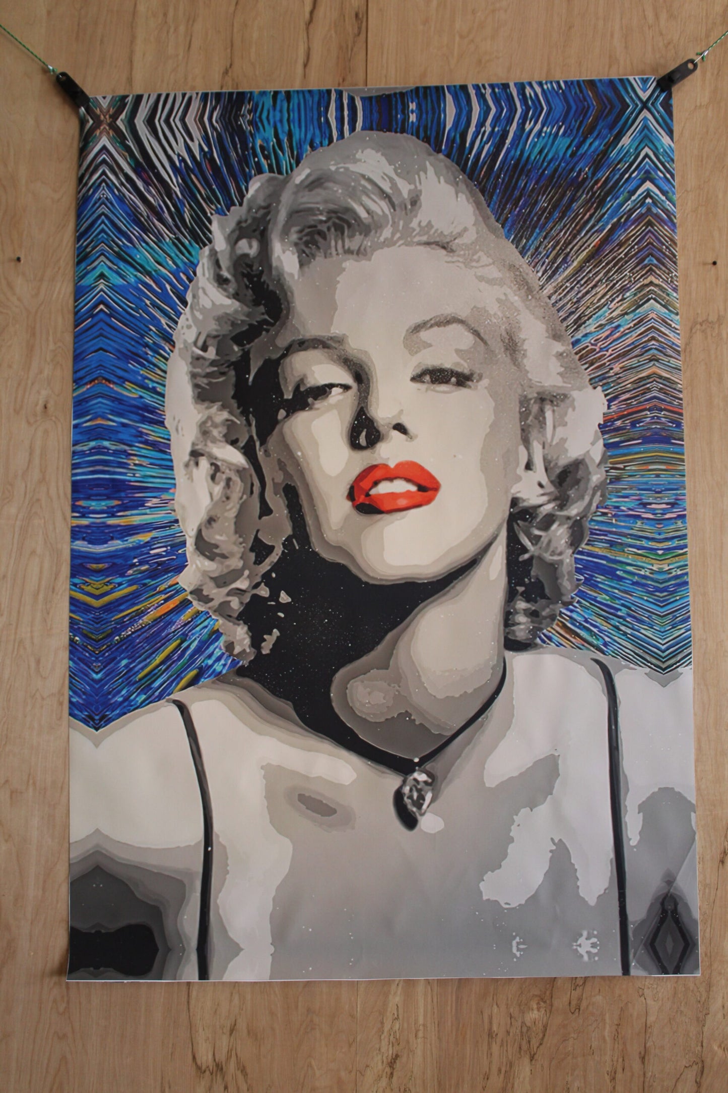 Giant Unstretched Canvas of Marilyn Monroe Pop Art, 63"x44"