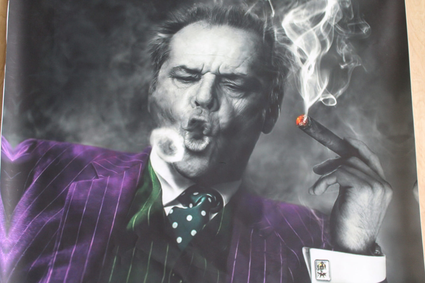 Jack Nicholson Cigar Rings Giant Canvas Painting Print Unstretched, 53"x44"