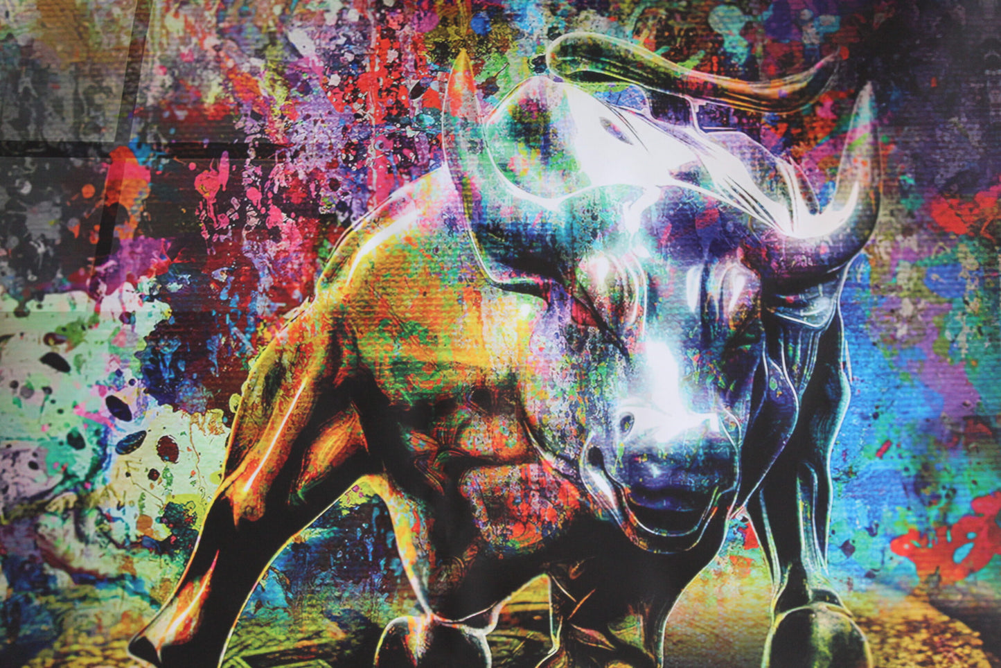 Bitcoin Bull Market, A Giant Painting on Unstretched Canvas, 52"x52"