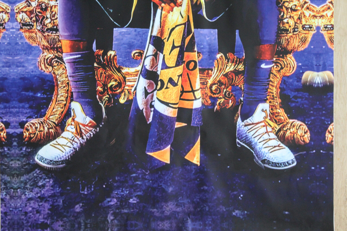 King LeBron James Lakers on a Giant Unstretched Canvas, 44"x76"