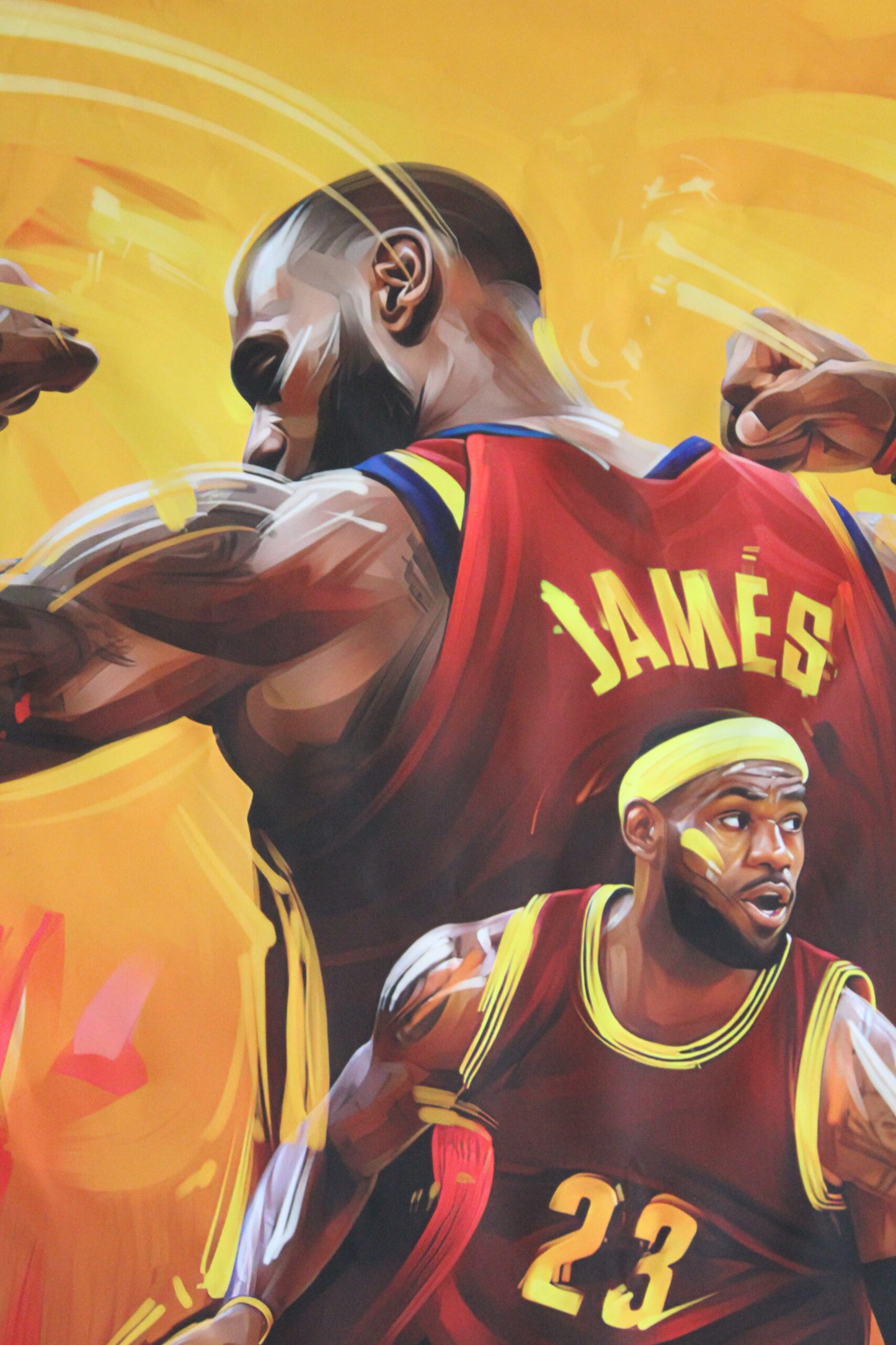 Basketball Player Lebron James on a Giant Unstretched Canvas, 52"x74"