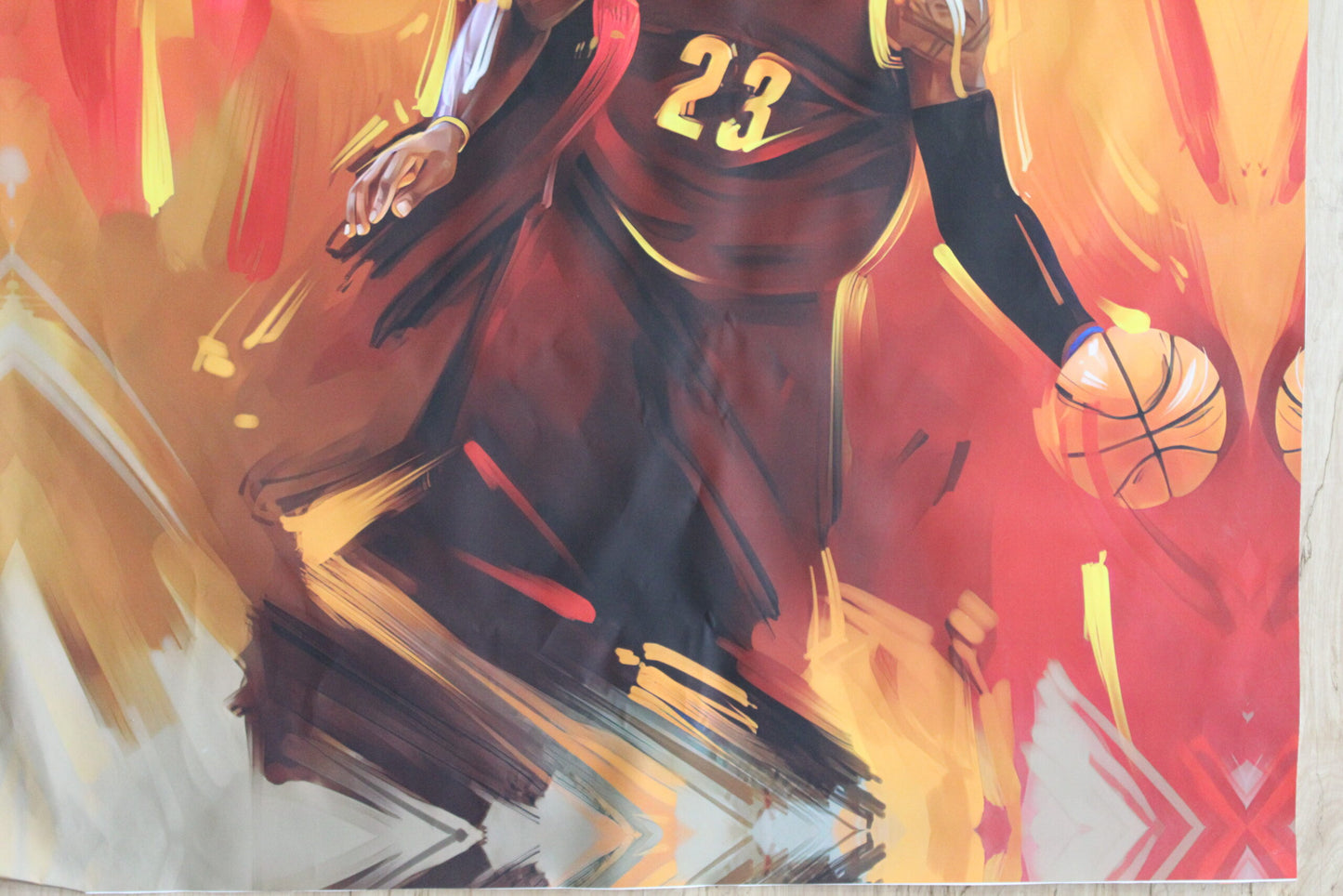 Basketball Player Lebron James on a Giant Unstretched Canvas, 52"x74"