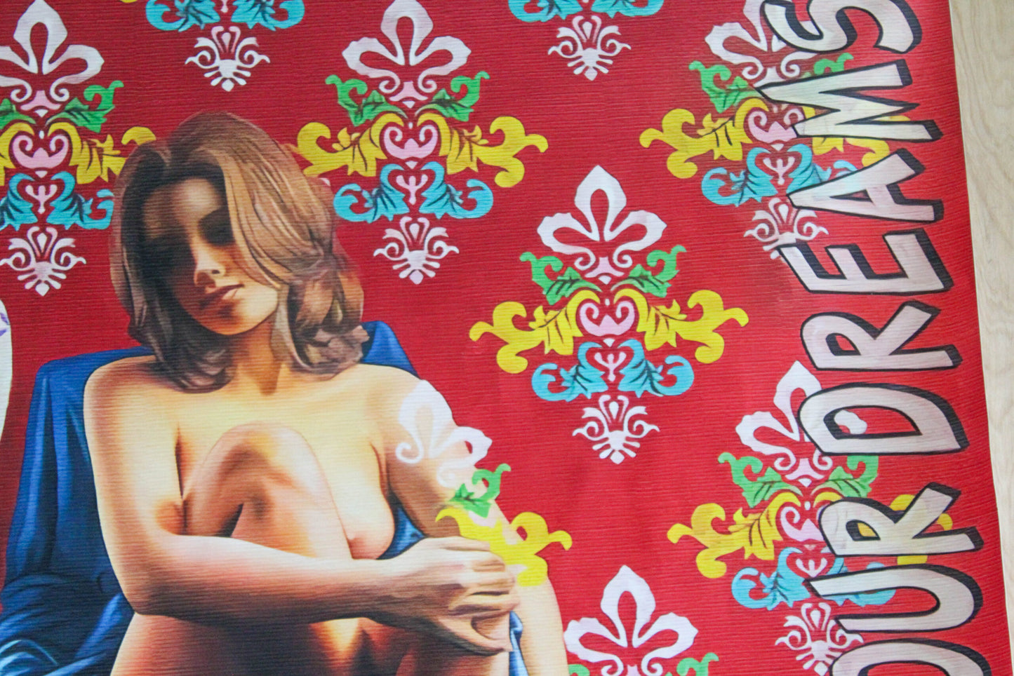 Giant Pop Nude Art Painting Follow Your Dreams Louis Vuitton Motif, 59"x50"