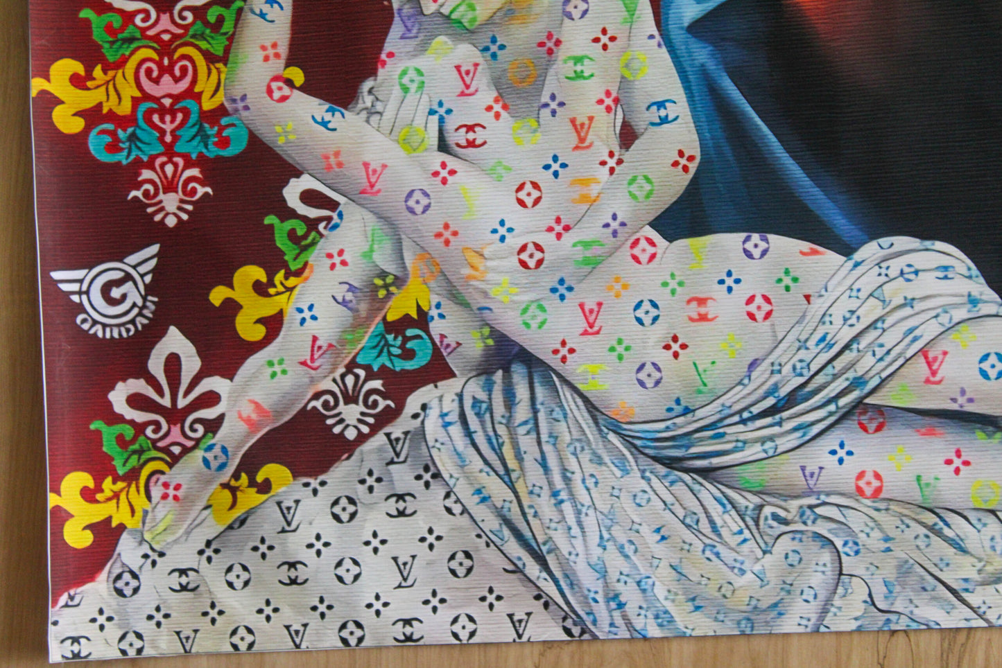 Giant Pop Nude Art Painting Follow Your Dreams Louis Vuitton Motif, 59"x50"