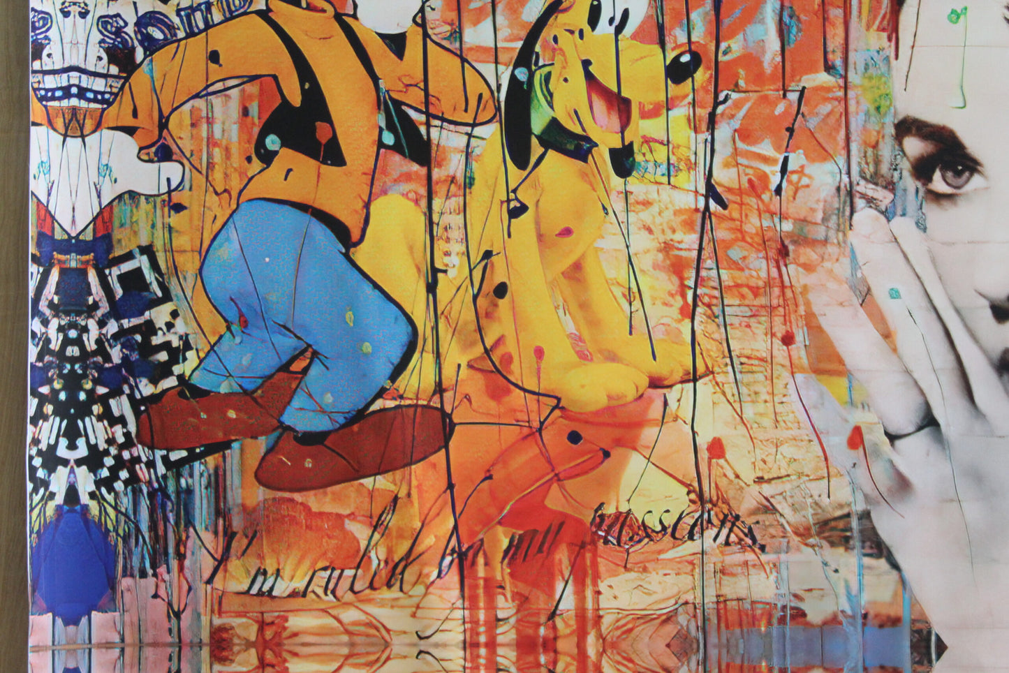 Liz Taylor And Goofy Pop Art Replica, a Giant Unstretched Canvas, 64"x44"