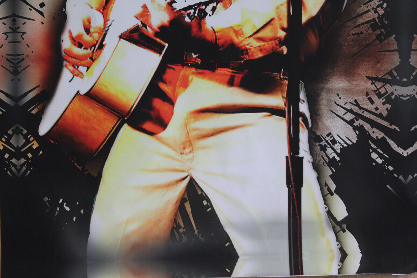 Elvis Presley Playing Guitar, A Giant Unstretched Canvas Wall Art, 44"x64"