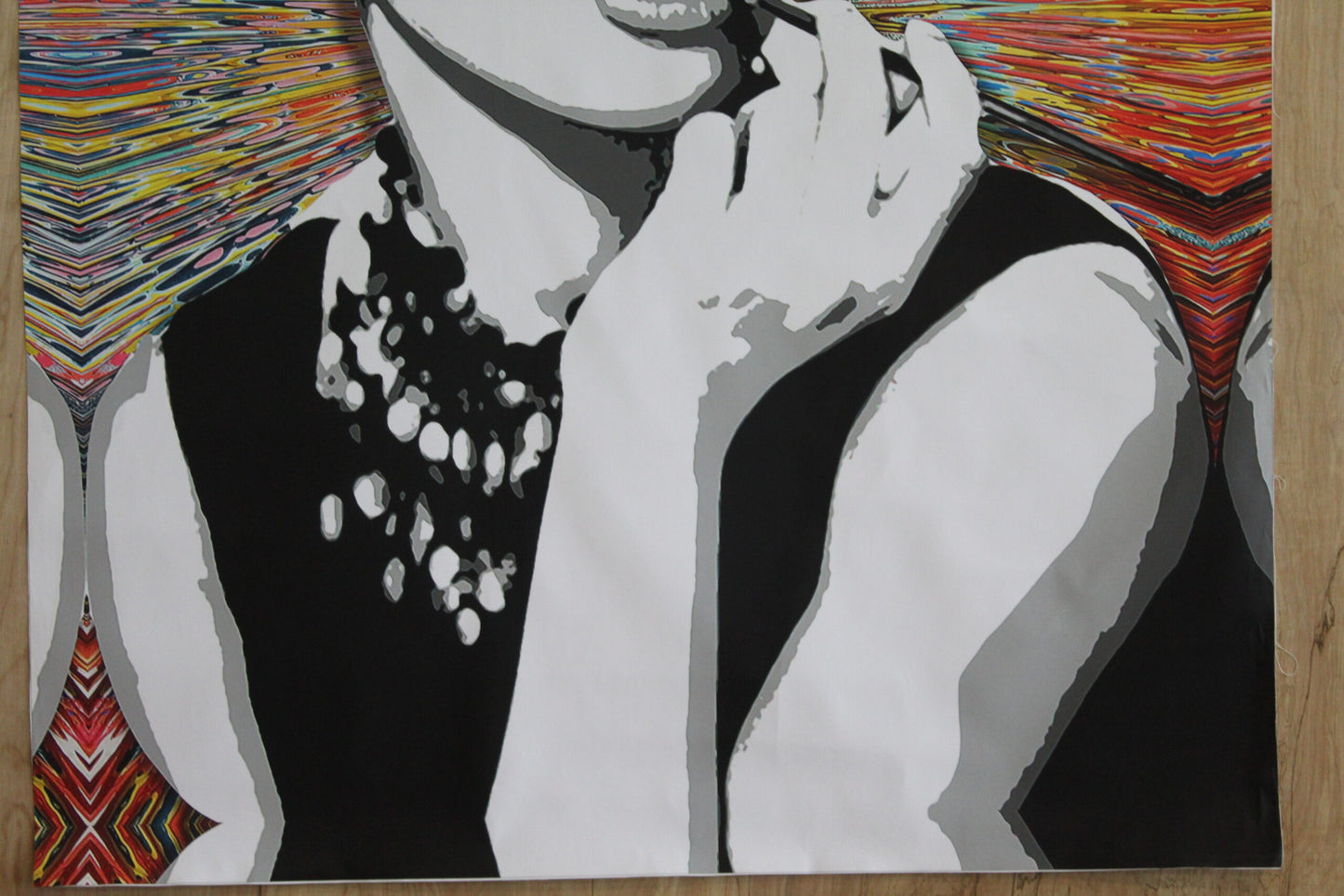 Audrey Hepburn Pop Art Unstretched Painting an Oliver Neilson Replica, 44"x64"